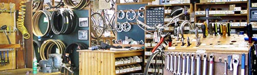 View of shop with tools and parts